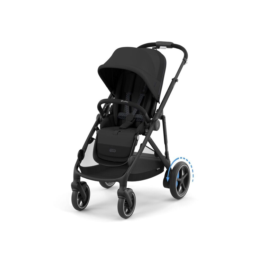 Elektrisk barnevogn e-GAZELLE S Moon Black bakside