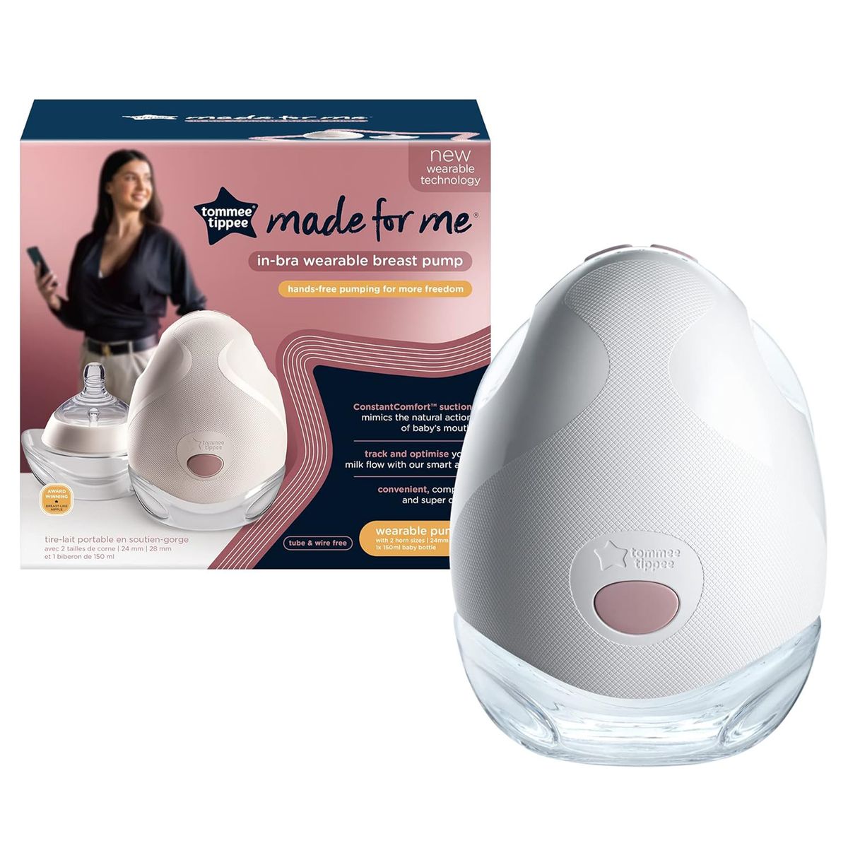Elektrisk brystpumpe Hands-free med app-styring - Tommee Tippee forfra