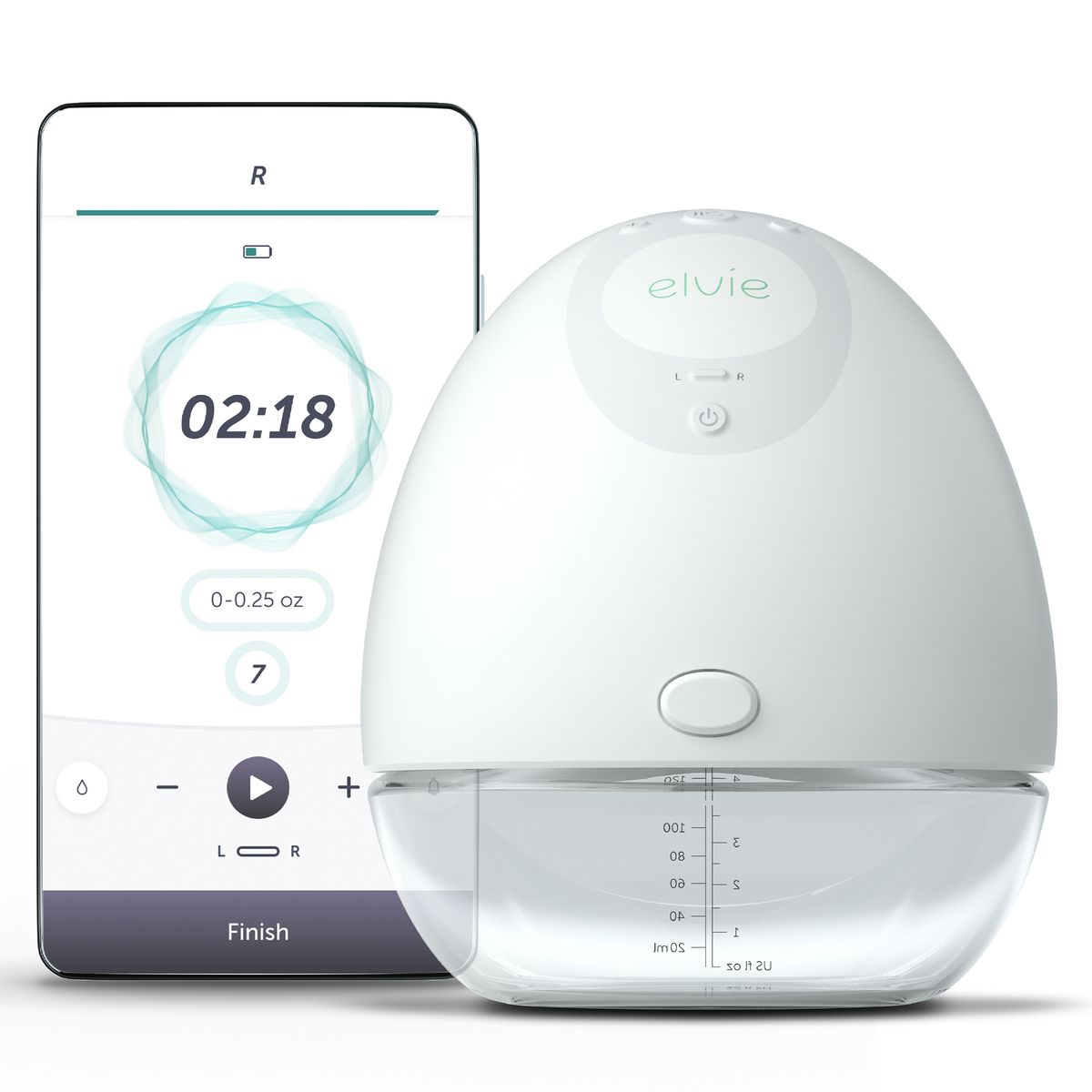 Elektrisk brystpumpe Pump med app-styring - Elvie forfra
