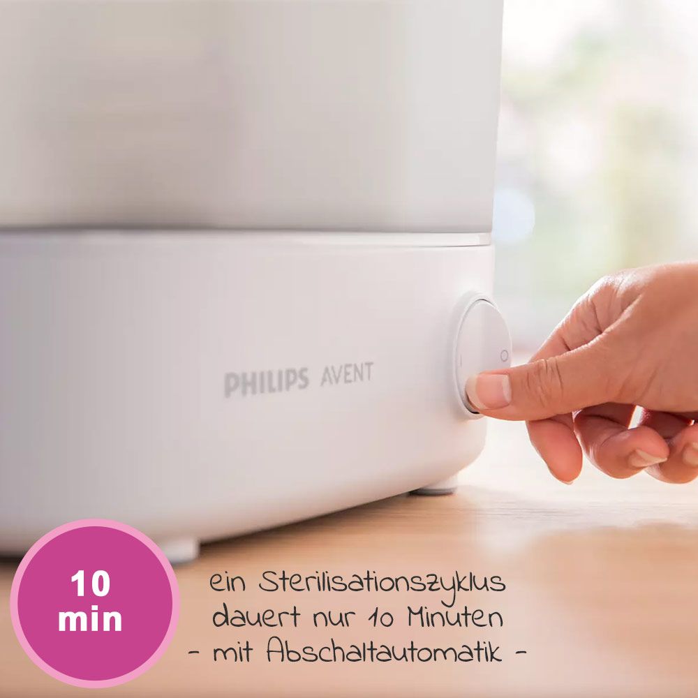 Elektrisk dampsterilisator 2-i-1 SCF291/00 Philips Avent med lukket lokk
