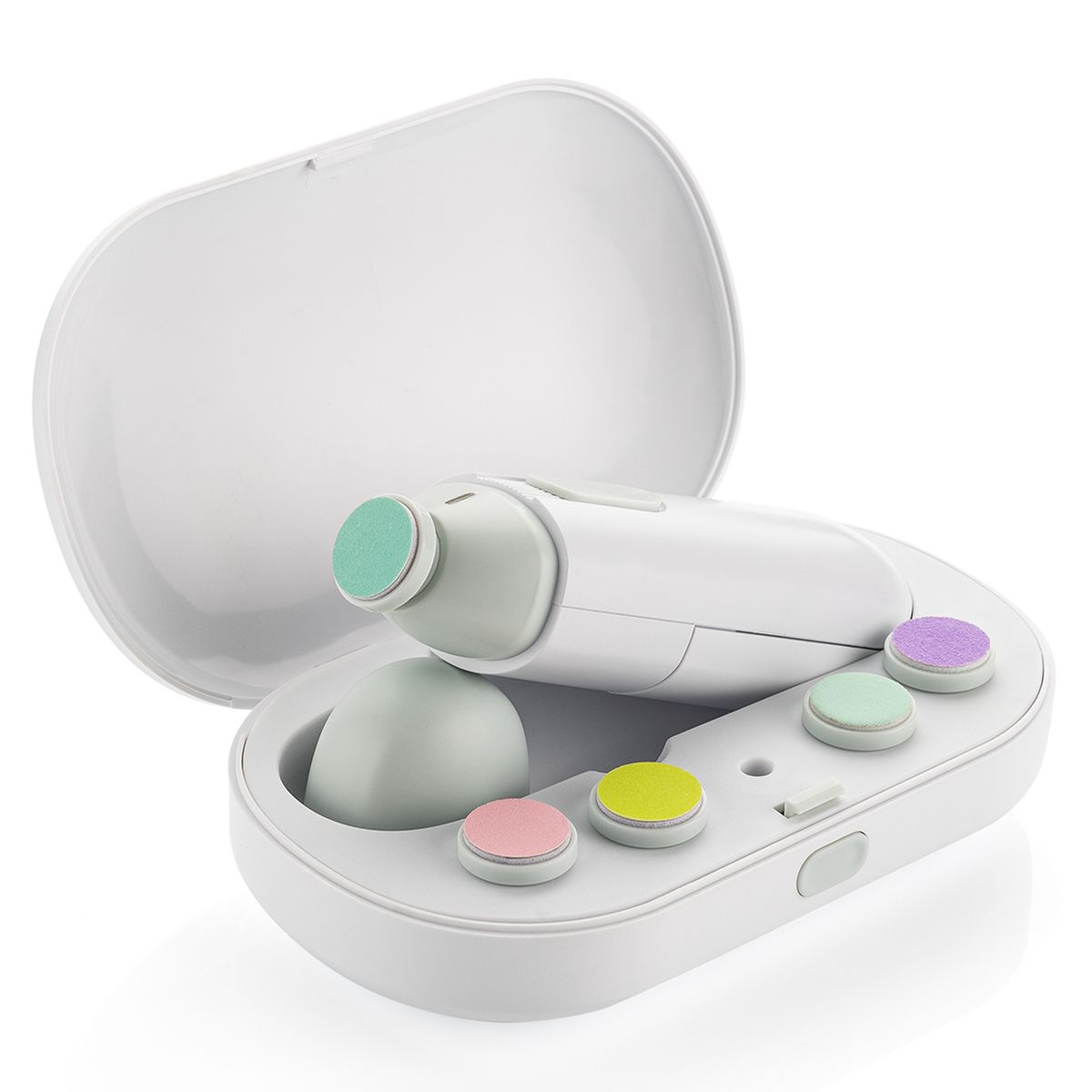 Elektrisk neglefil BabyCare med 5 filtopper, hvit - Reer