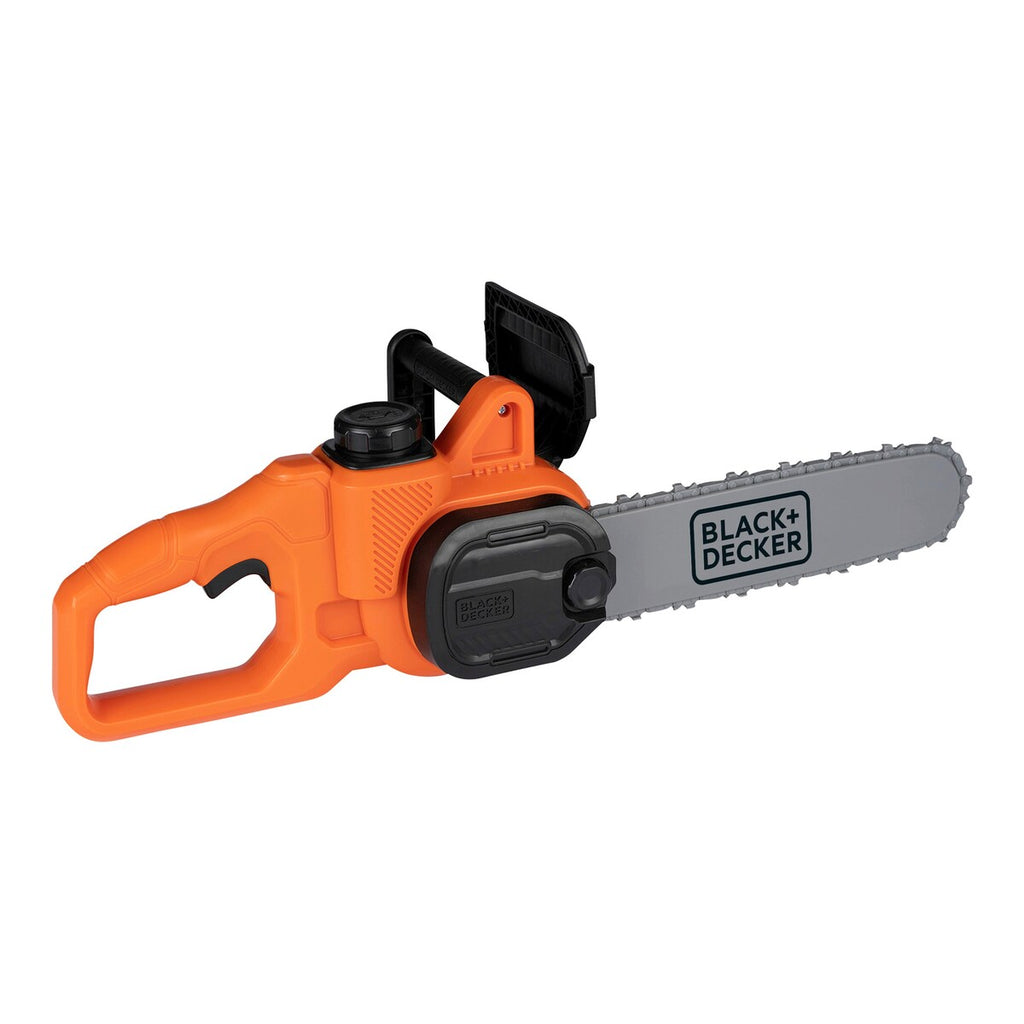 Elektronisk kjedesag Black+Decker med lys og lyd bakside