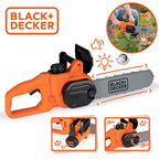 Nærbilde av lys og lyd funksjon på Elektronisk kjedesag Black+Decker med lys og lyd