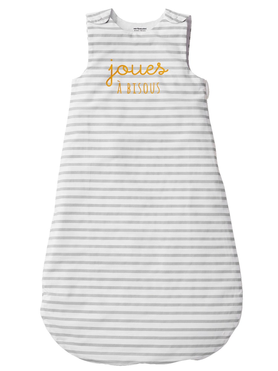 Ermeløs sommersovepose for baby JOUES À BISOUS forfra
