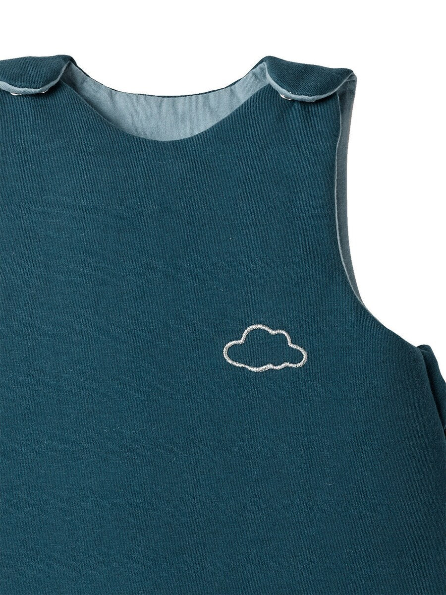Ermeløs sovepose for baby ANNECY jersey bomull TOG 2,5 detalj av broderi