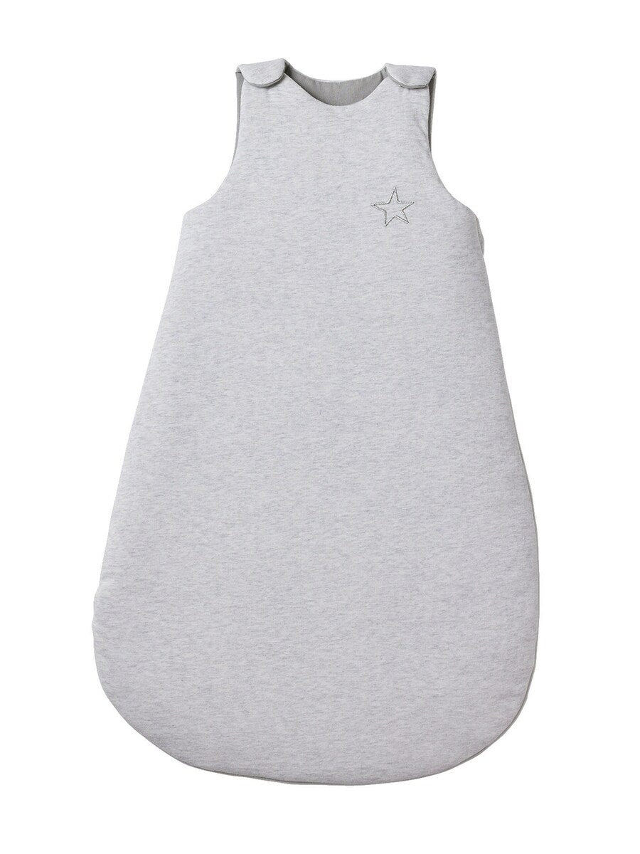 Detalj av glidelås på Ermeløs sovepose for baby ANNECY jersey bomull TOG 2,5