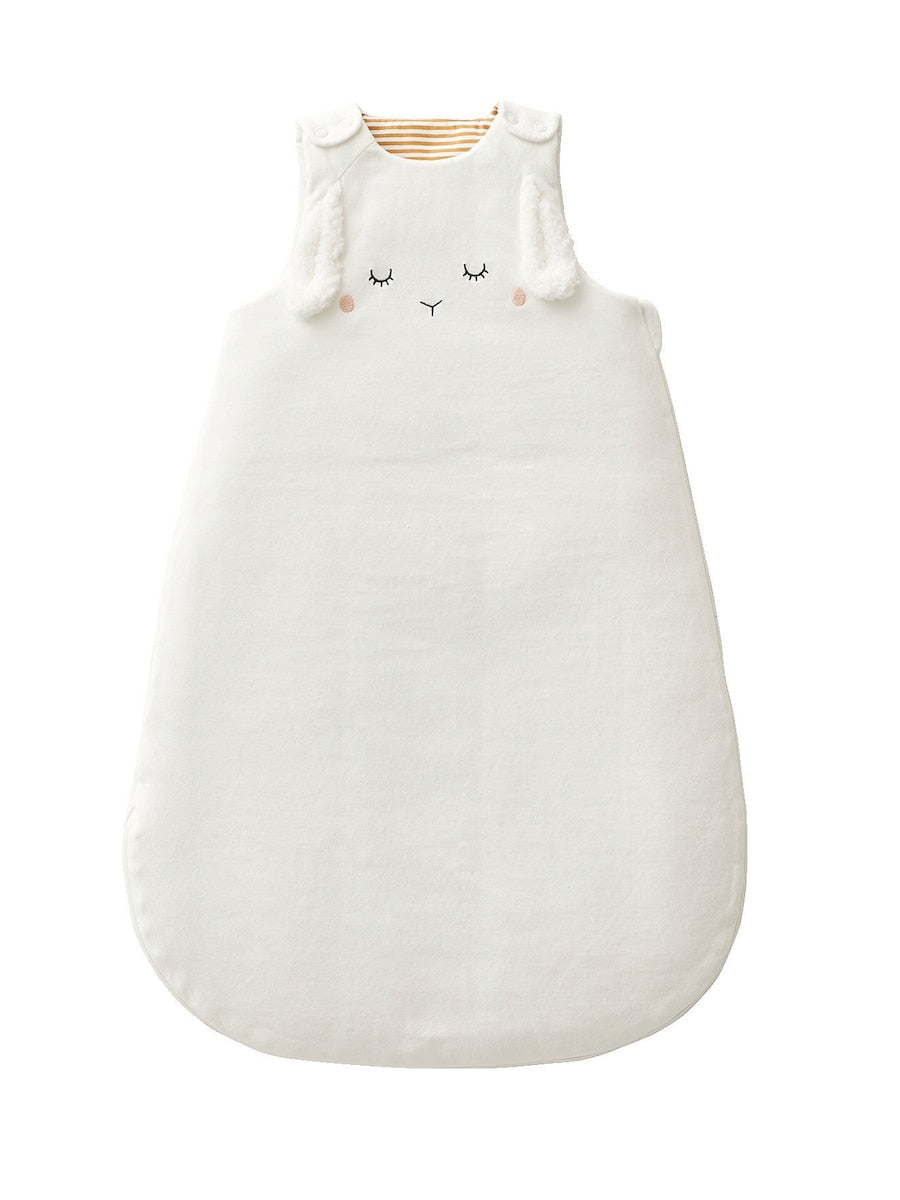 Ermeløs sovepose for baby SCHÄFCHEN i jersey forfra