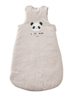 Ermeløs sovepose for baby KLEINER PANDA i jersey forfra