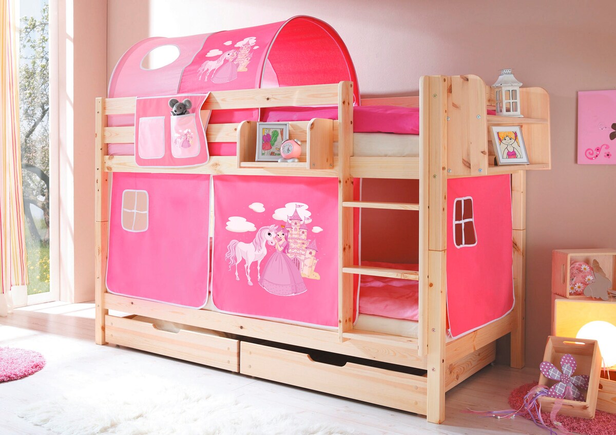 Bakside av etasjeseng Marcel i natur furu