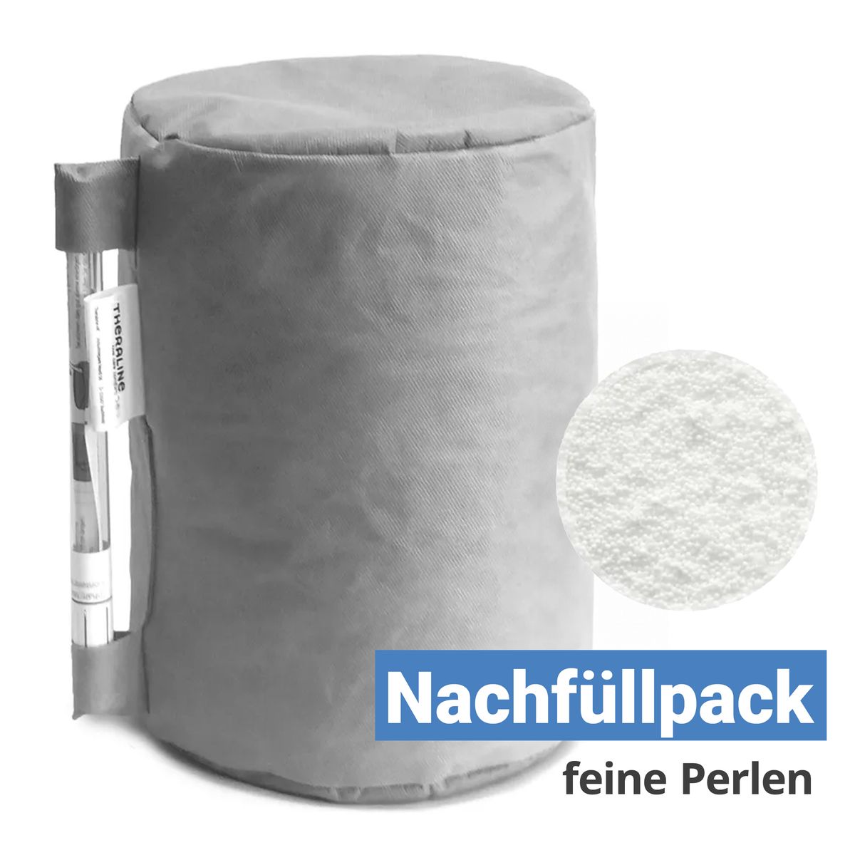 Etterfyllingspakke mikroperler 9,5 l med påfyllingsrør - Theraline for påfylling av stillkinn