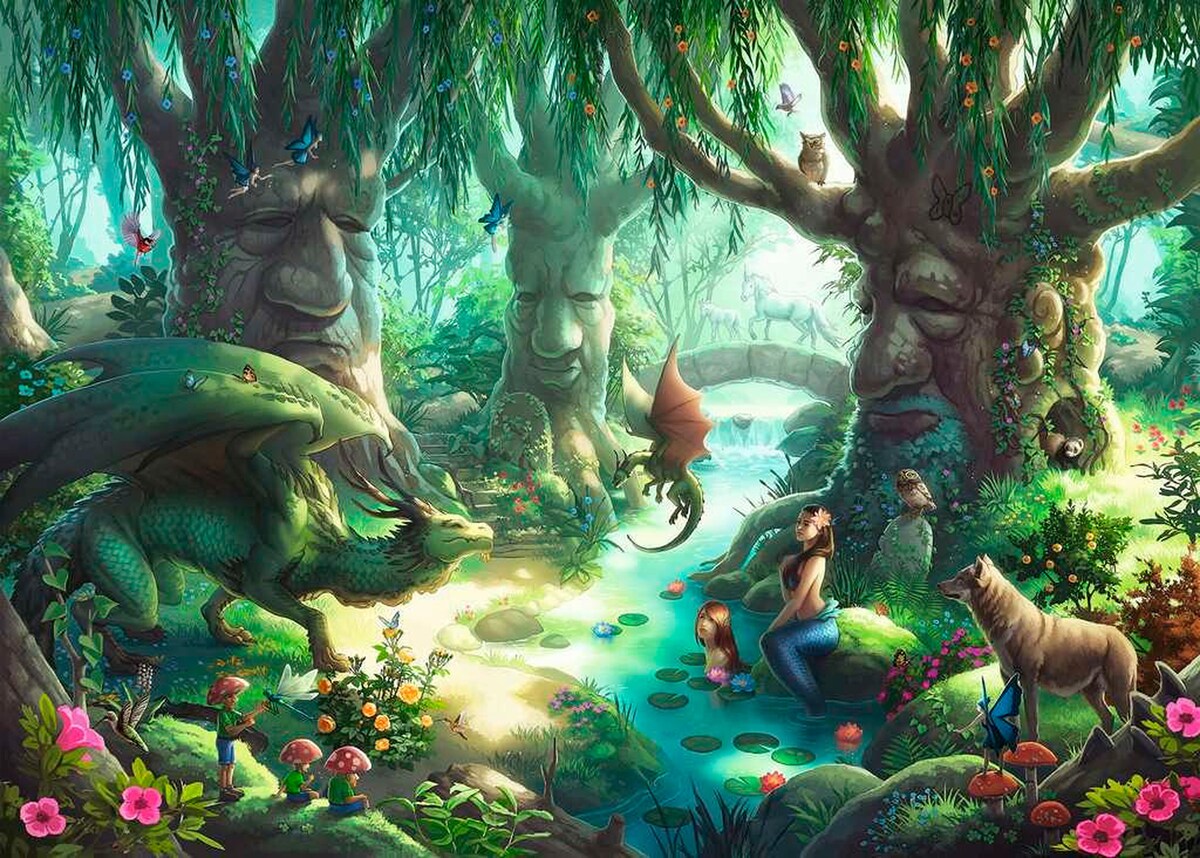 EXIT Puzzle Kids den magiske skogen 368 brikker detaljert motiv