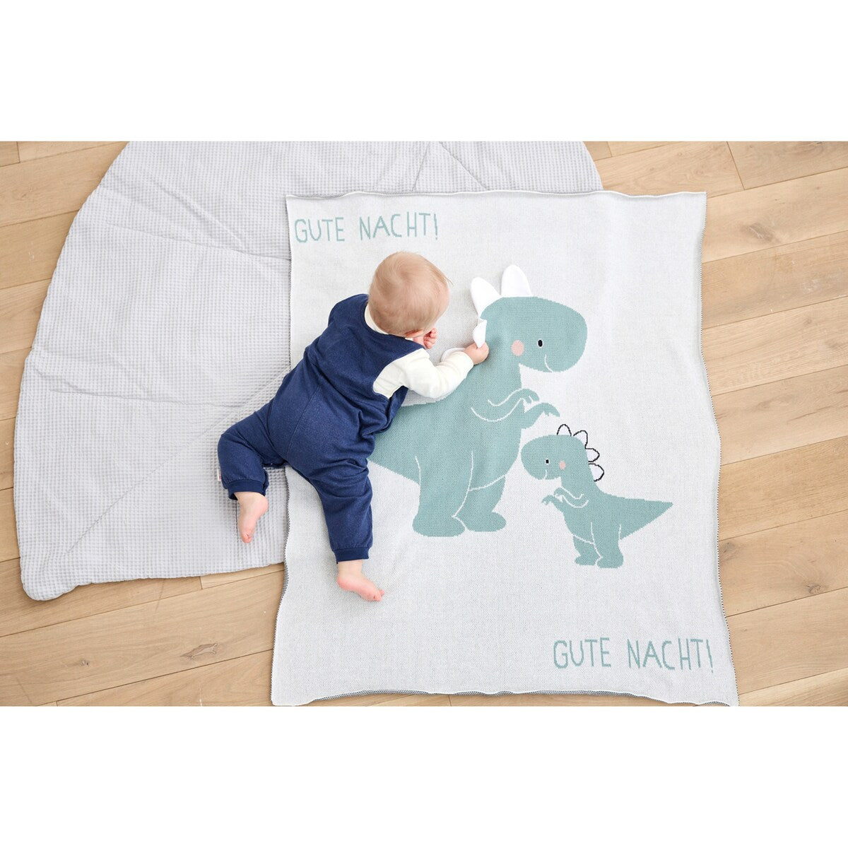 Strikket babyteppe bomull 80x100 cm - BORNINO HOME