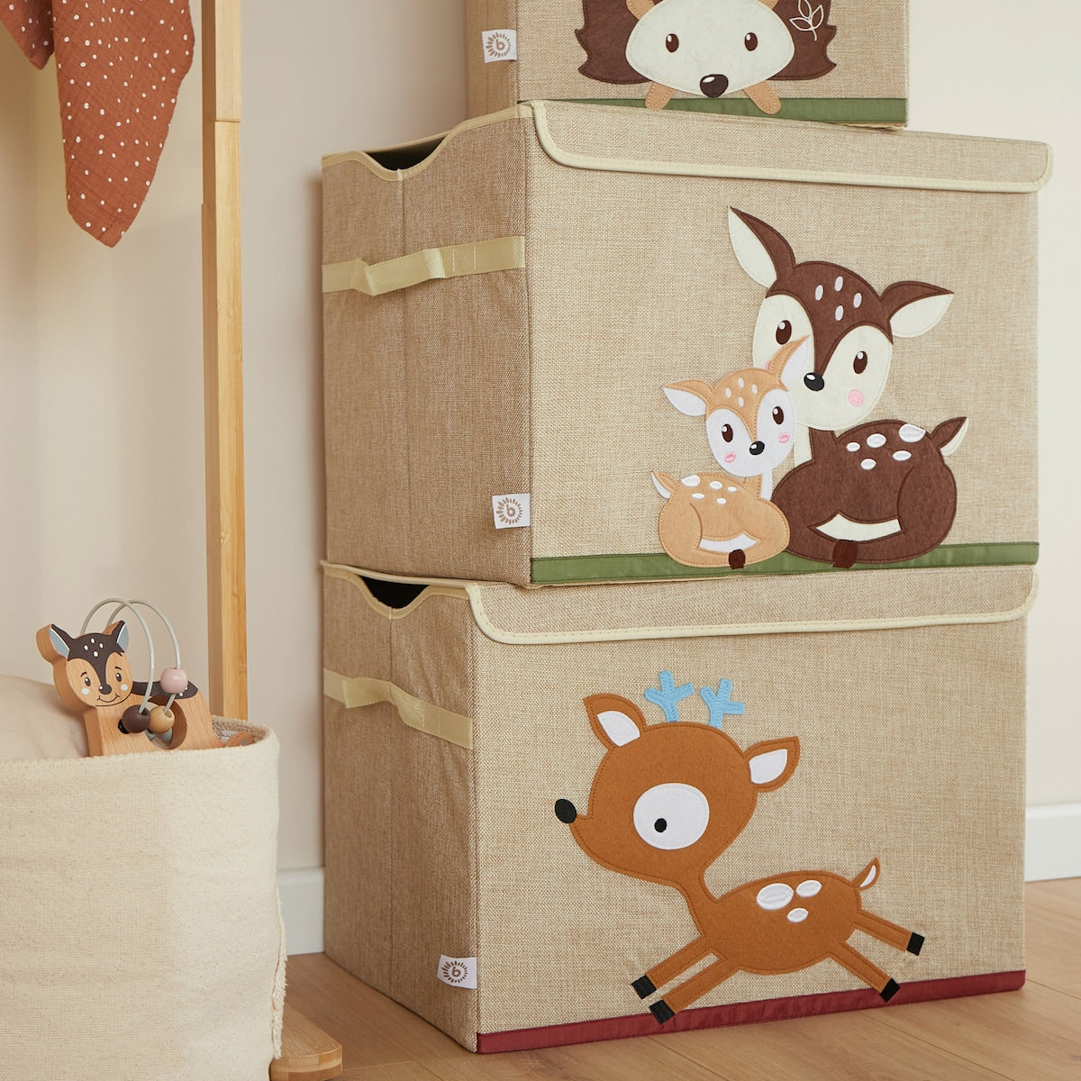 Oppbevaringskiste med lokk 36x51x36 cm polyester - Bieco