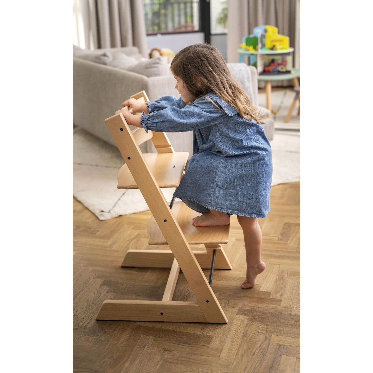 Pakke Tripp Trapp barnestol inkl. YOYO3 stell svart & tekstilsett 6+ taupe - Stokke