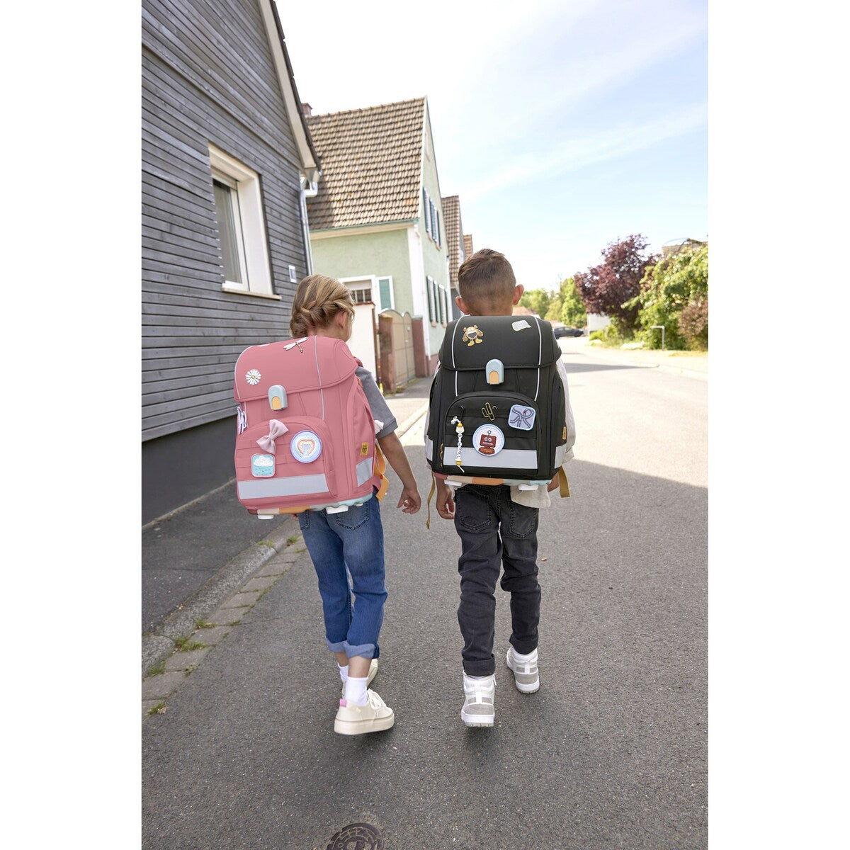 Skolesekk-sett Boxy Unique 7 deler med turpose og pennal - Lässig