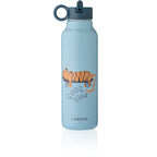 Falk vannflaske 500 ml resirkulert stål tiger beach blue forfra
