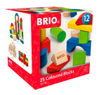Detalj av Fargede treklosser 25 deler i 7 former - BRIO