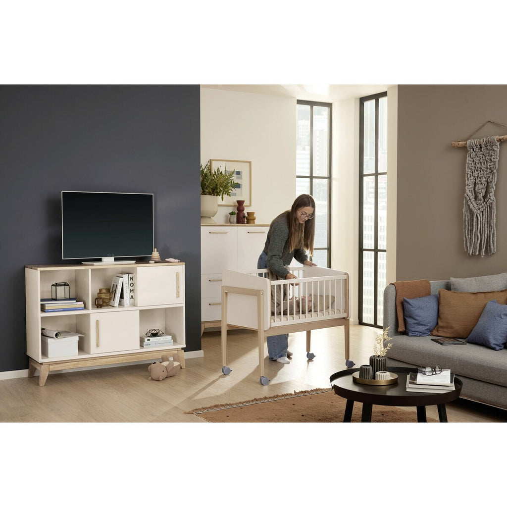 Bedside crib Little Cloud massivtre 90x50 cm liggeplass - PAIDI