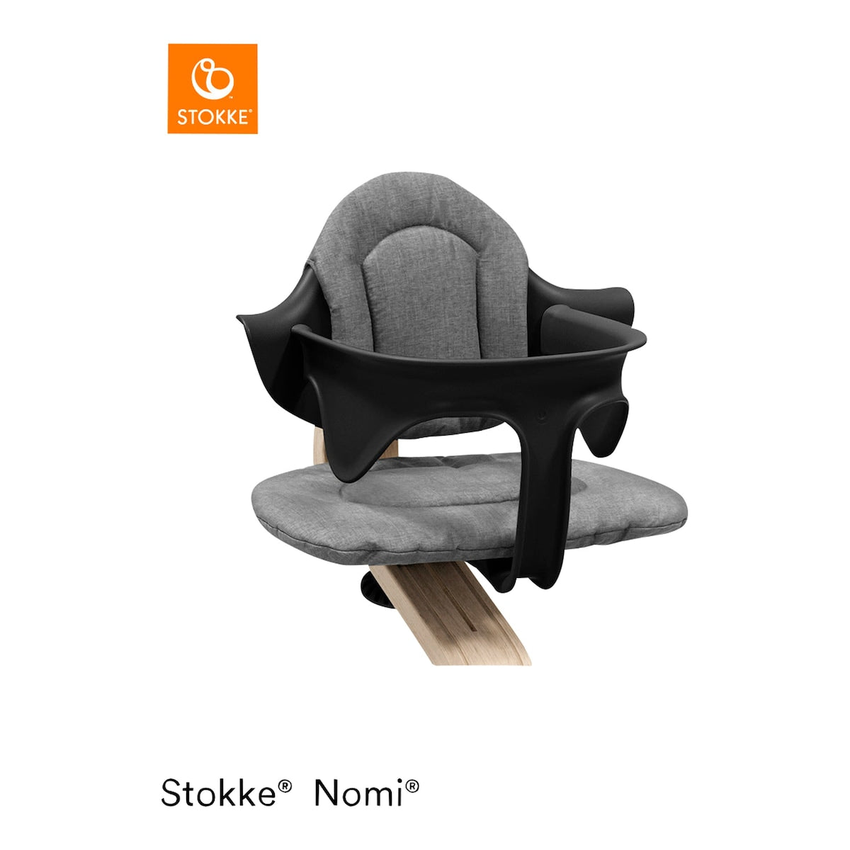 Barnestol Nomi i valnøtt inkl. babysett, fra 6 mnd - Stokke