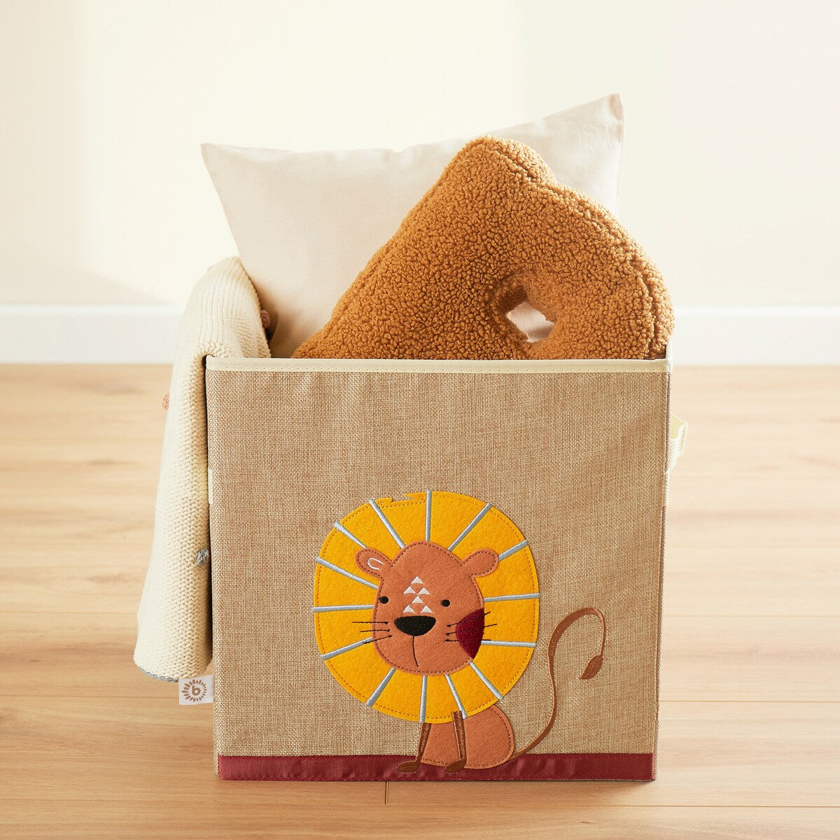 Oppbevaringsboks i polyester 32x32x32 cm med dyremotiv - Bieco