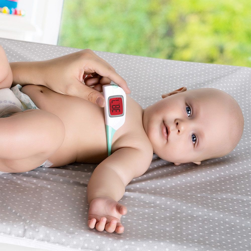 Febertermometer ColourTemp med fleksibel tupp montert klar til bruk