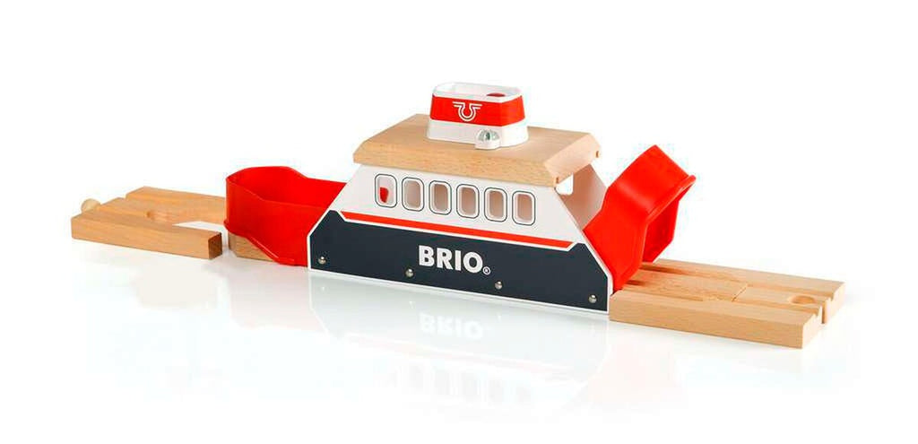 Detalj av lys og lyd på Ferge med lys og lyd til togbane - BRIO World