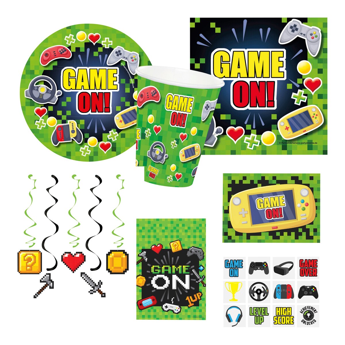 Festsett Gaming med gaveposer 153 deler fra Partystrolche for barnebursdag