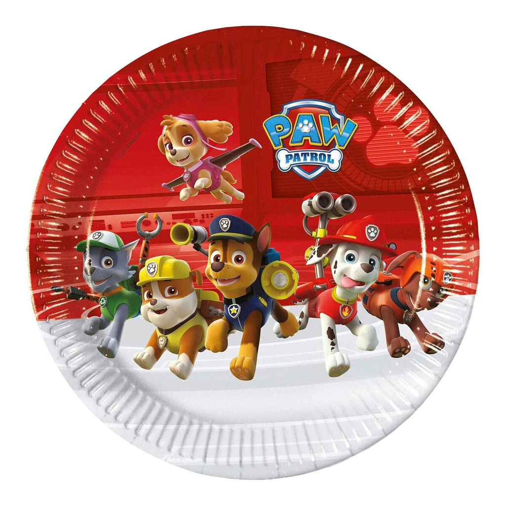 Bakside av Festsett Paw Patrol 45 deler med tallerkener og kopper