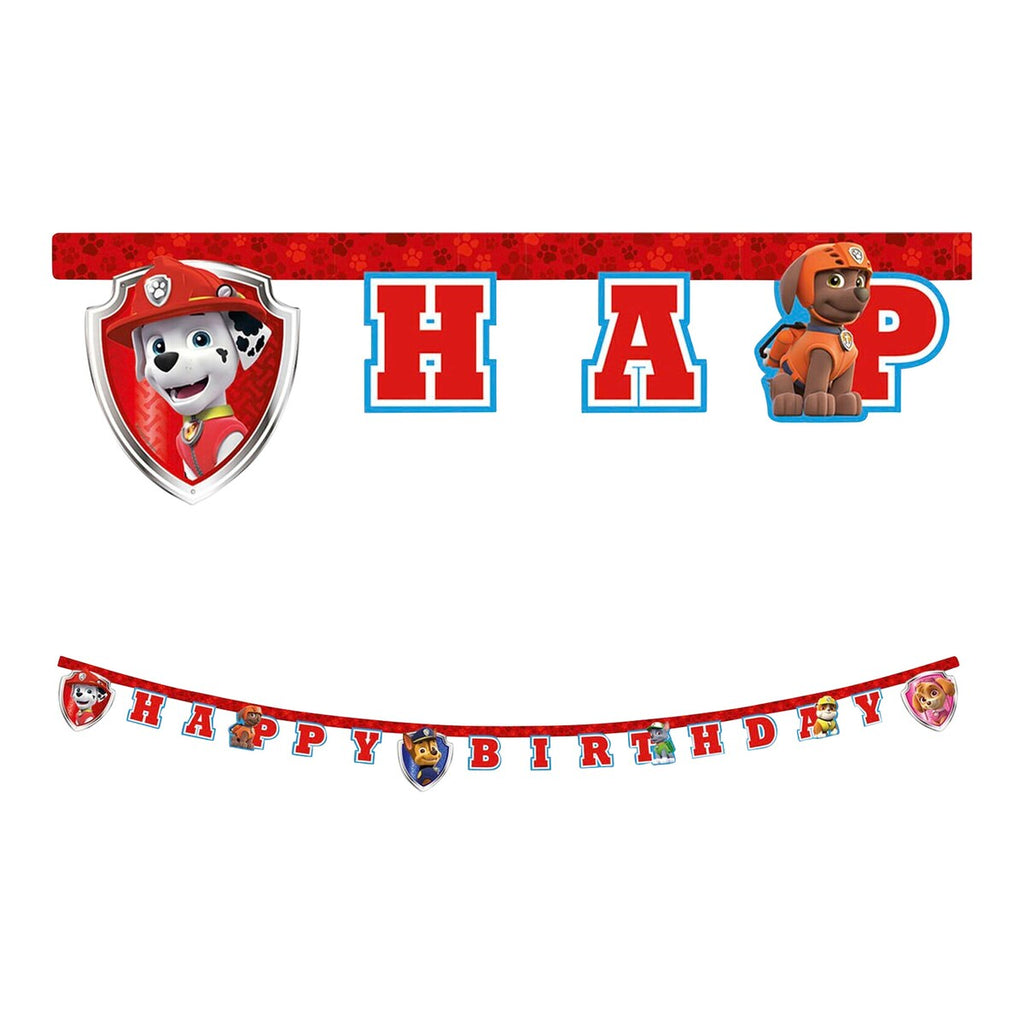 Montert Festsett Paw Patrol 45 deler med girlander og partytøyposer