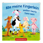 Fingerdukke-hanske med dyr og bok fra 6 mnd montert på hånd