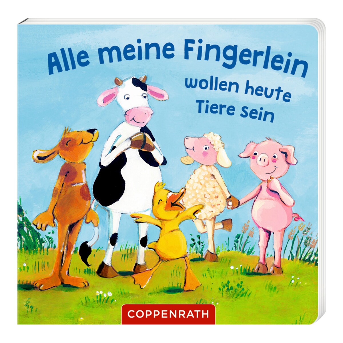 Fingerdukke-hanske med dyr og bok fra 6 mnd montert på hånd