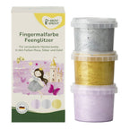 Fingermaling med glitter 3 farger fra 2 år - Grünspecht