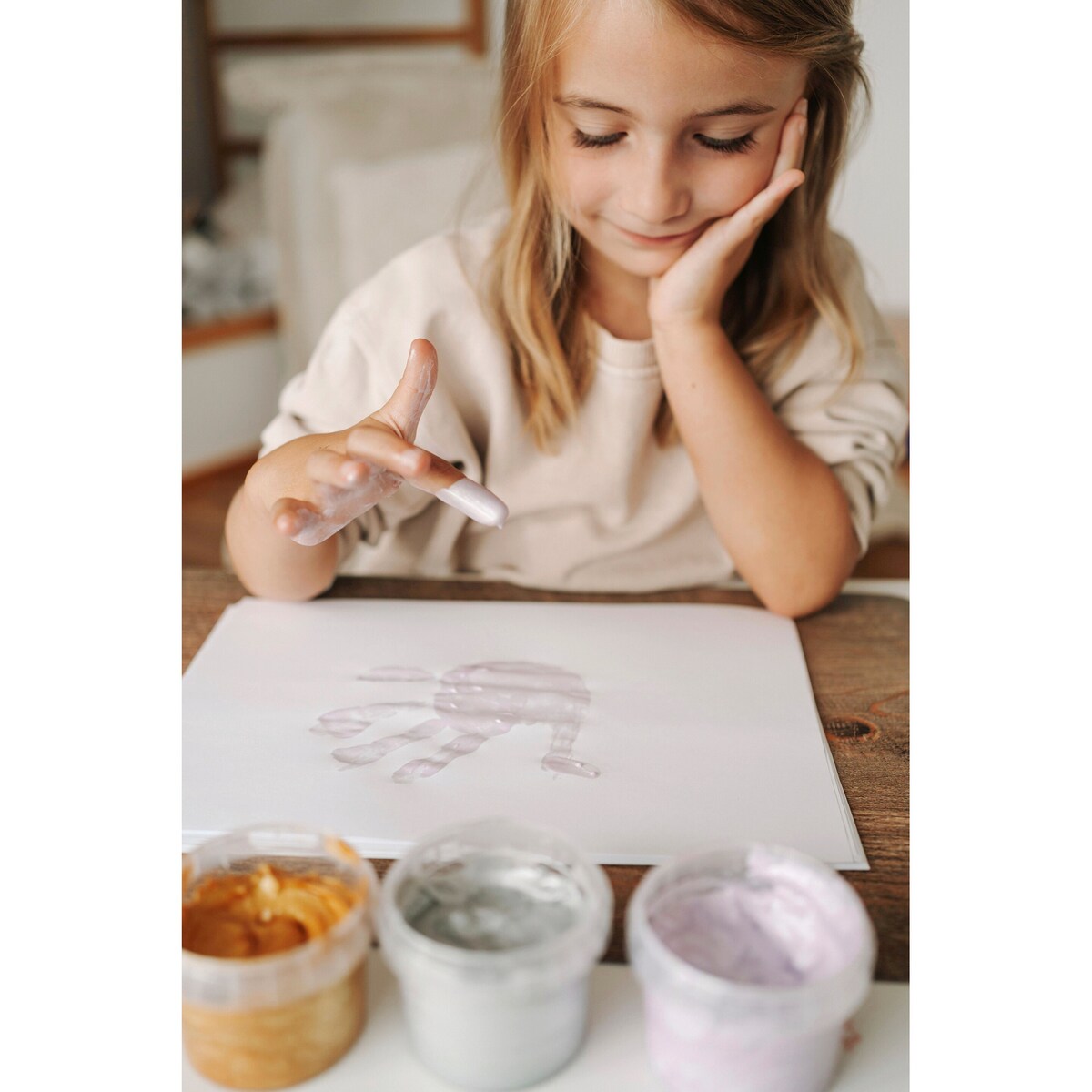 Fingermaling med glitter 3 farger fra 2 år - Grünspecht
