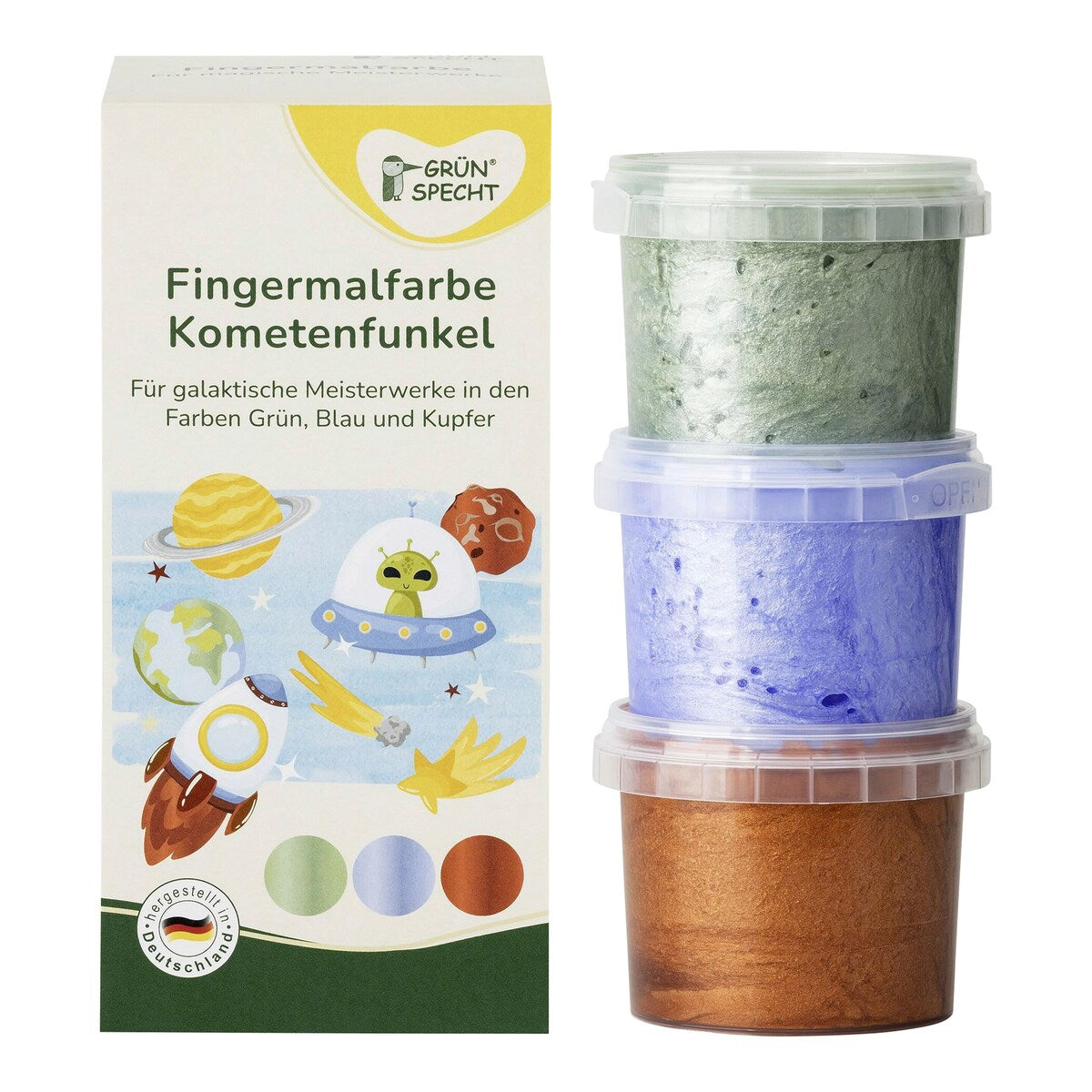 Fingermaling med glitter 3 farger fra 2 år forfra