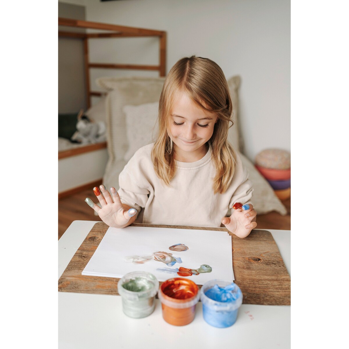 Fingermaling med glitter 3 farger fra 2 år montert sett