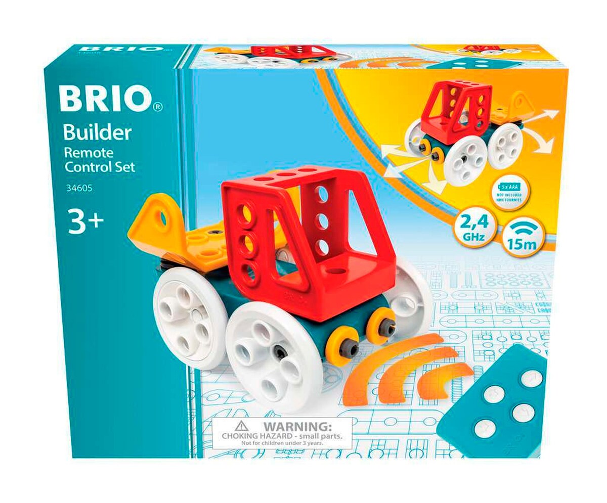 Montert fjernstyrbar bil byggesett fra 3 år - BRIO Builder i bruk