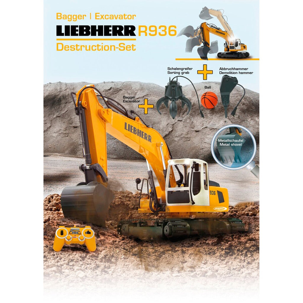 Fjernstyrte gravemaskin Liebherr R936 Destruction-sett med rivningshammer