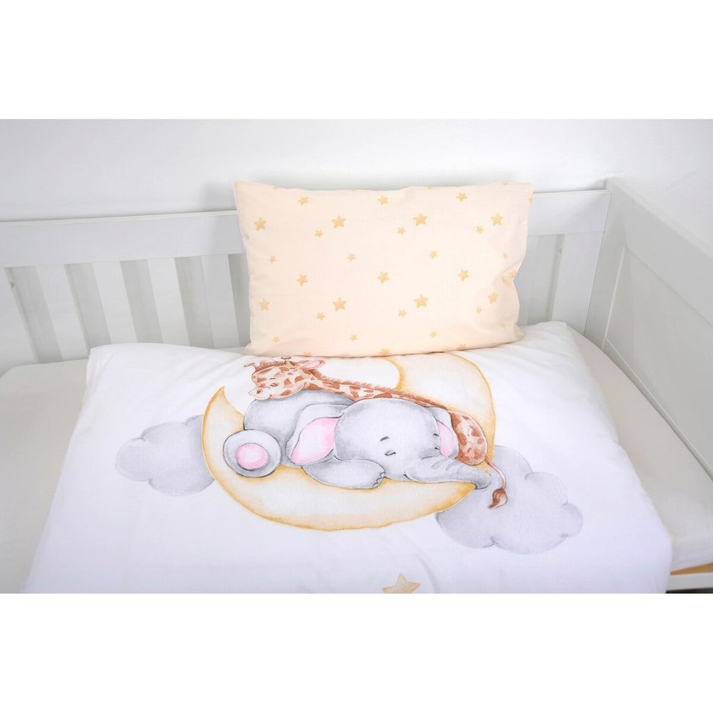 Montert Flanell vendbart sengetøy Sleeping on the moon i barneseng