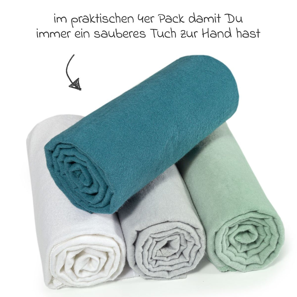 Flanellbleier 4-pack 80 x 80 cm i bomull sammenfoldet