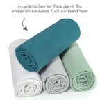Flanellbleier 4-pack 80 x 80 cm i bomull sammenfoldet