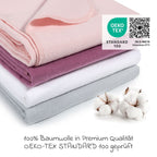 Montert flanellbleier 4-pack 80 x 80 cm i bomull orkidé pudder