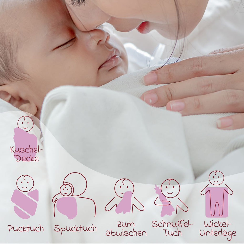 Flanellbleier 4-pack 80 x 80 cm i bomull orkidé pudder pakket