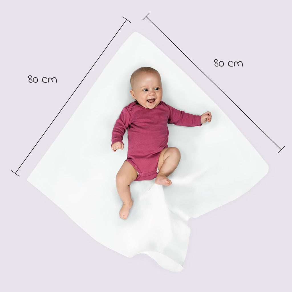 Flanellbleier 4-pack 80 x 80 cm i bomull orkidé pudder sammenlagt