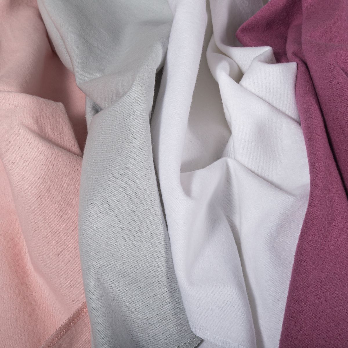 Flanellbleier 4-pack 80 x 80 cm i bomull orkidé pudder tekstur