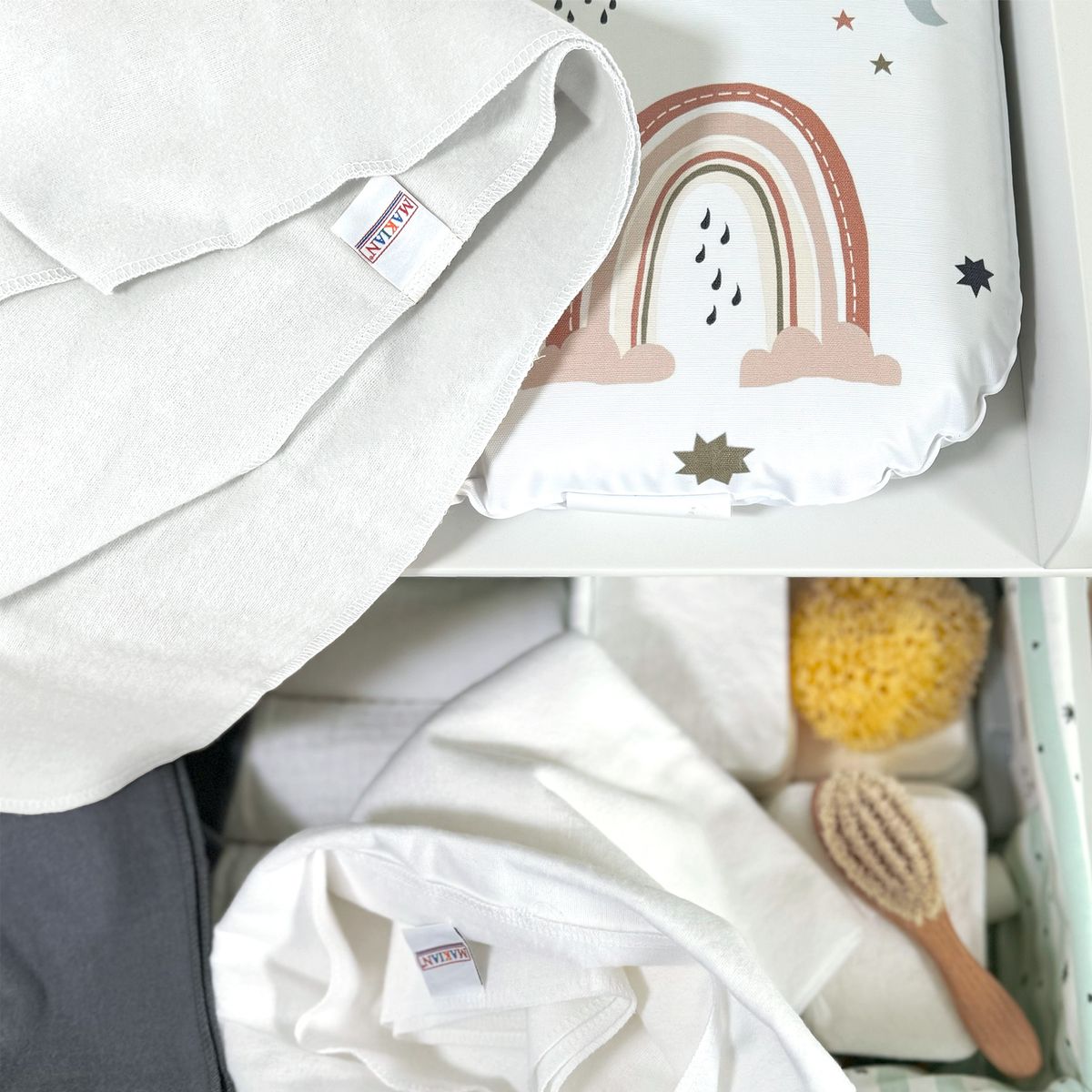 Flanellbleier 5-pack 80 x 80 cm i bomull, hvit produktpakke