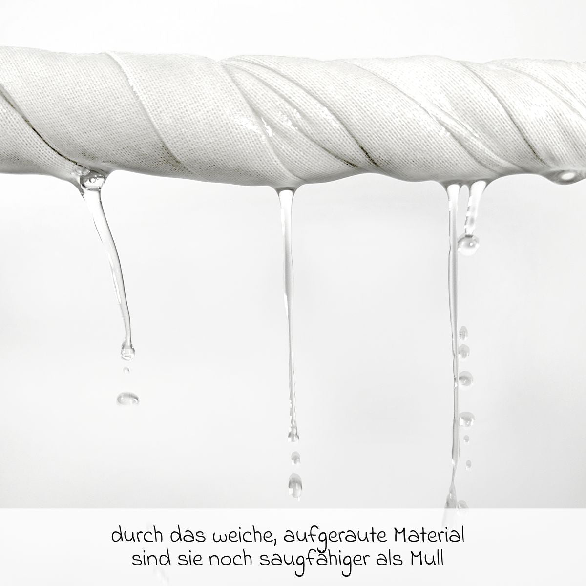 Detalj av Flanellbleier 5-pack 80 x 80 cm i bomull, hvit materiale
