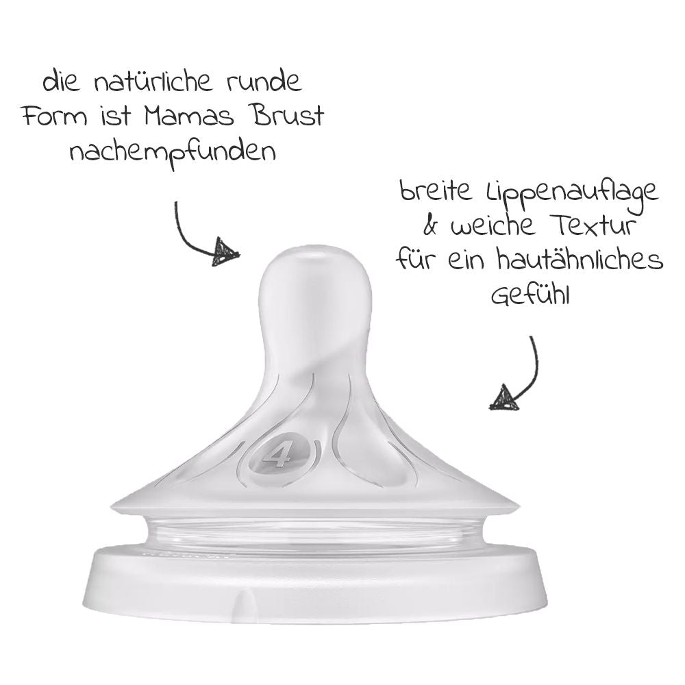 Flaskesmokk 4-pack Natural Response nivå 4 fra 3 mnd bakside