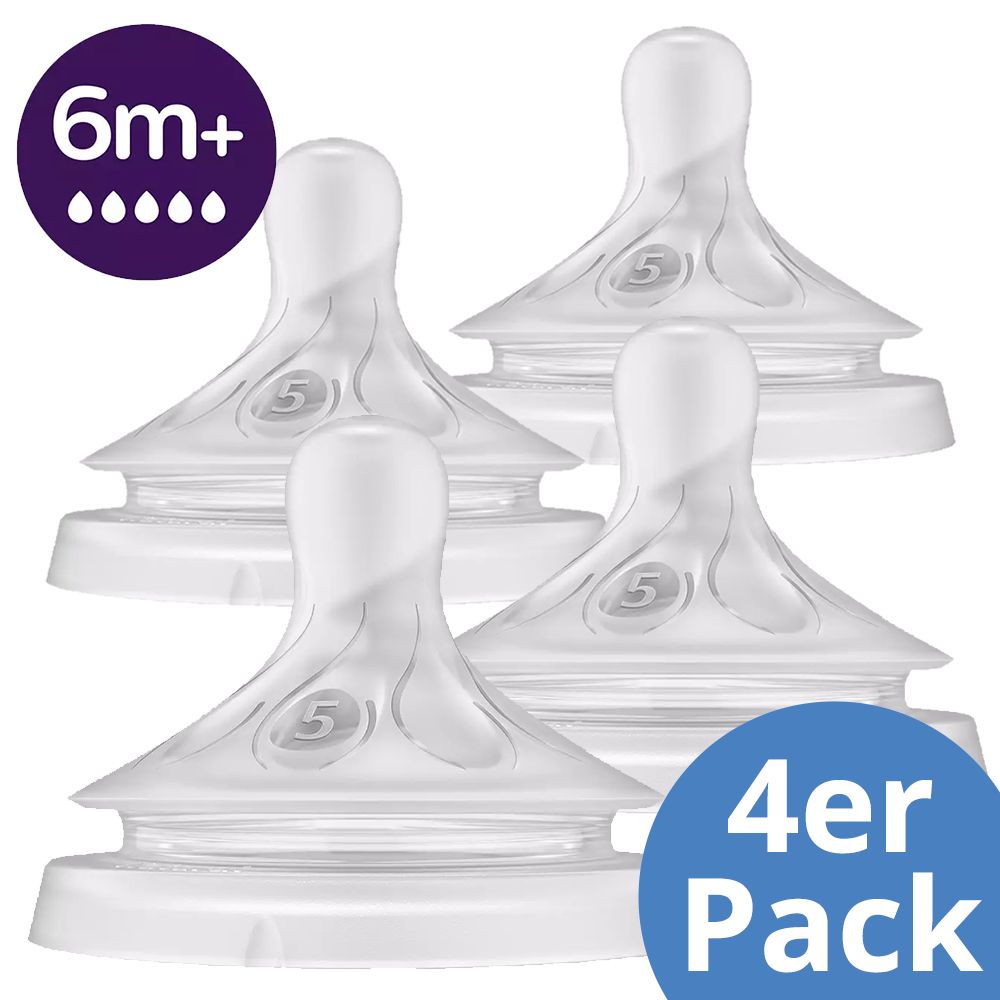 Flaskesmokk 4-pack Natural Response nivå 5 fra 6 mnd foran