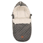 Fleece-kjørepose Velvet Hoody for babystol og bærebag, grå forfra
