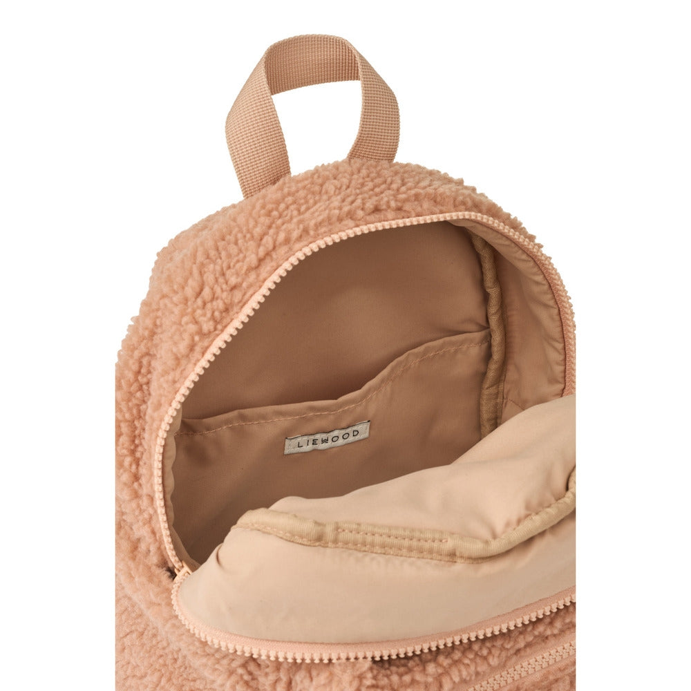 Detalj av fleece og kattedetaljer på Fleece ryggsekk med kattedetaljer Andreas Pale tuscany fra Liewood